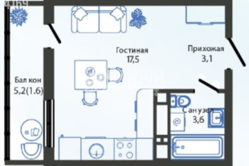 Студия, 25,8 м², 3/23 эт.