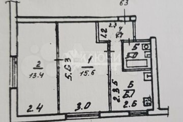 2-к квартира, 44 м², 1/5 эт.