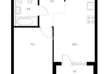 1-к квартира, 35,8 м², 6/24 эт.